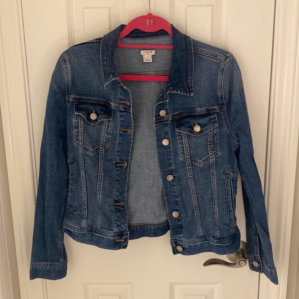 J. Crew Women's Medium Wash Denim Jacket - Classic Blue